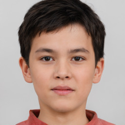 Neutral white child male with short  brown hair and brown eyes