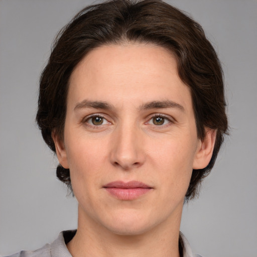 Neutral white adult male with medium  brown hair and brown eyes