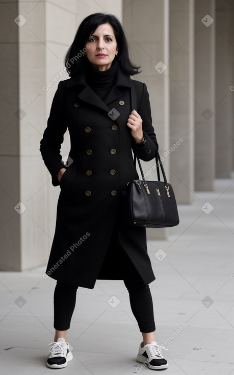 Syrian middle-aged female with  black hair