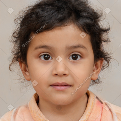 Neutral white child male with medium  brown hair and brown eyes