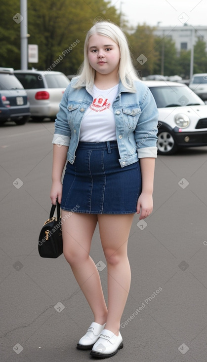 Canadian teenager girl with  white hair