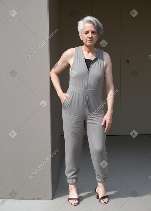 Hungarian adult non-binary with  gray hair