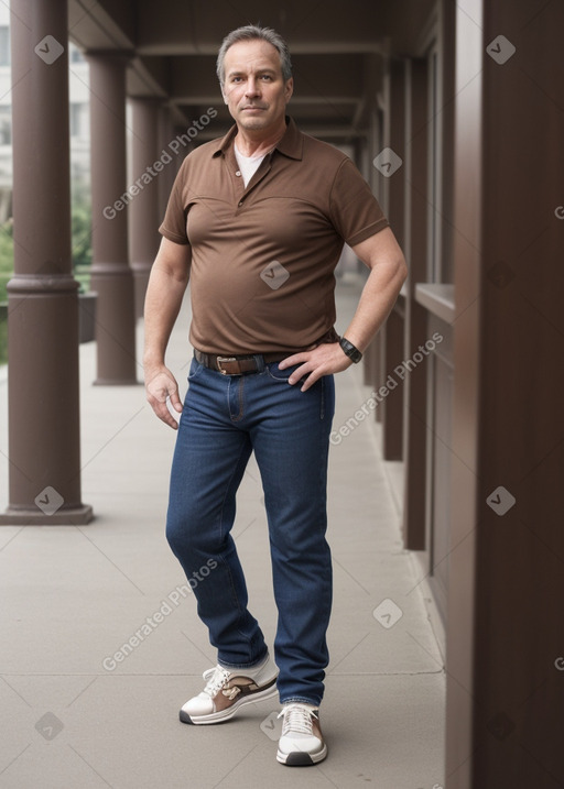 Canadian middle-aged male with  brown hair