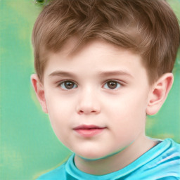 Neutral white child male with short  brown hair and brown eyes