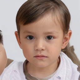 Neutral white child male with short  brown hair and brown eyes