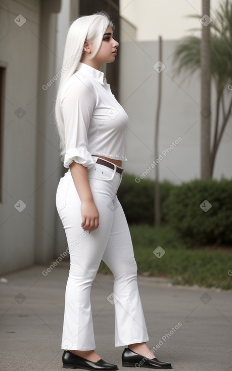 Turkish teenager girl with  white hair