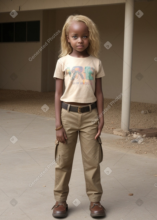 African child girl with  blonde hair