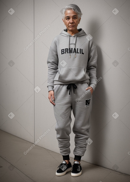 Brazilian adult non-binary with  gray hair