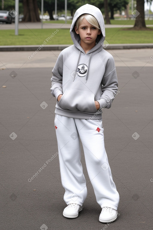 Costa rican child boy with  white hair