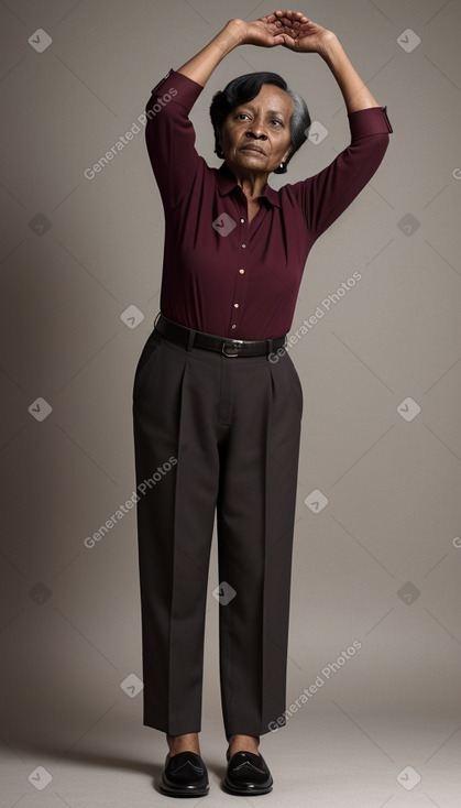 African elderly female with  black hair