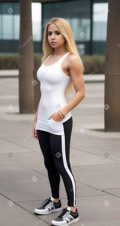 Mexican young adult female with  blonde hair