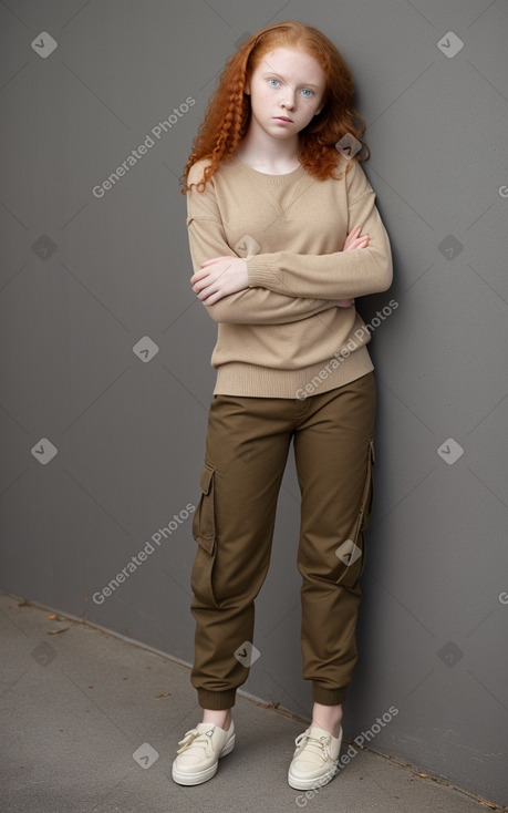 African american teenager female with  ginger hair