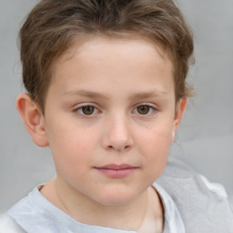 Neutral white child male with short  brown hair and brown eyes