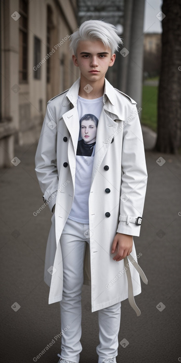 Romanian teenager boy with  white hair