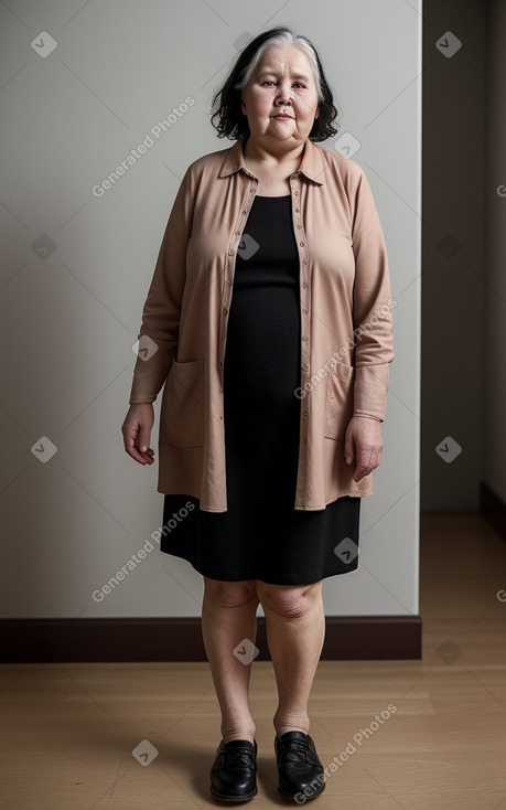 Norwegian elderly female with  black hair