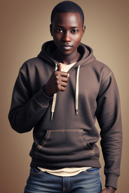 Ugandan young adult male with  brown hair