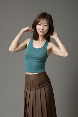 Korean middle-aged female with  brown hair