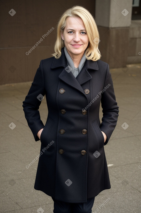 German middle-aged female with  blonde hair