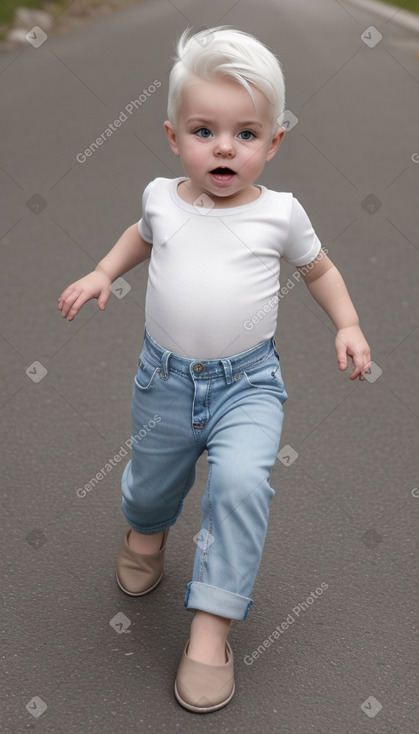 Slovenian infant boy with  white hair