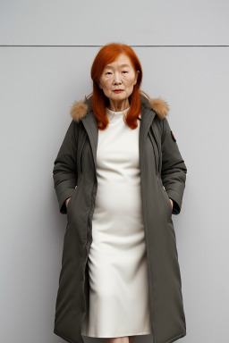 Korean elderly female with  ginger hair