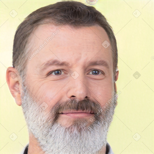 Neutral white adult male with short  brown hair and brown eyes