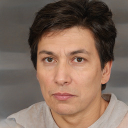 Neutral white adult male with short  brown hair and brown eyes