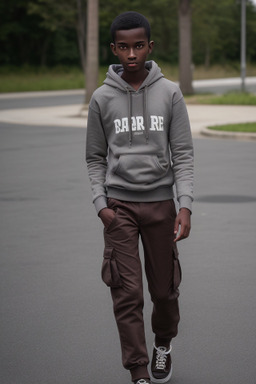 Teenager boy with  gray hair