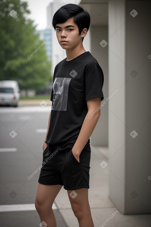 Chinese teenager male with  black hair