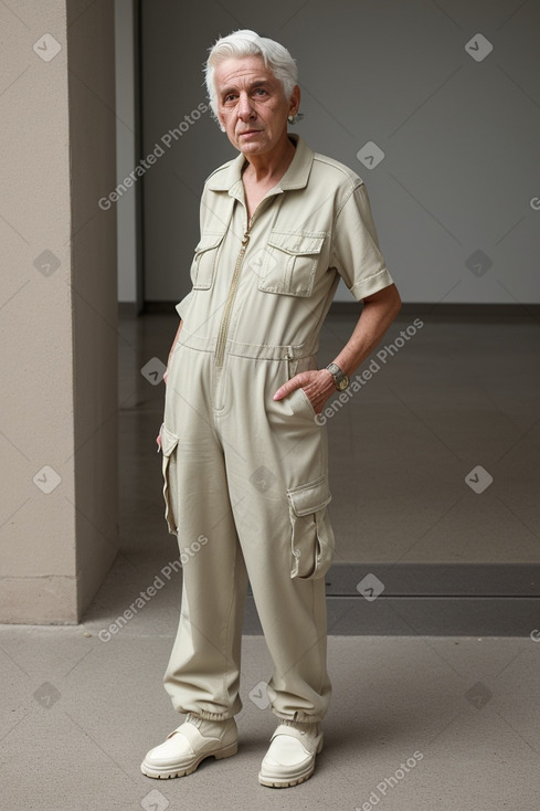 Elderly non-binary with  white hair