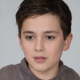 Neutral white child male with short  brown hair and brown eyes