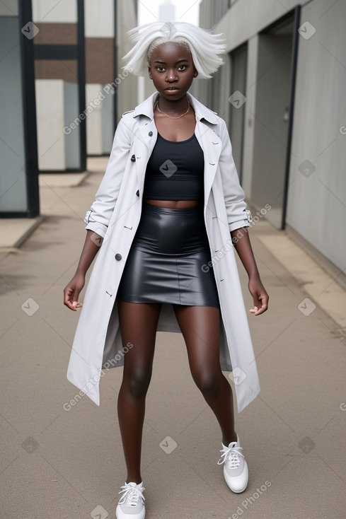 Ghanaian teenager girl with  white hair