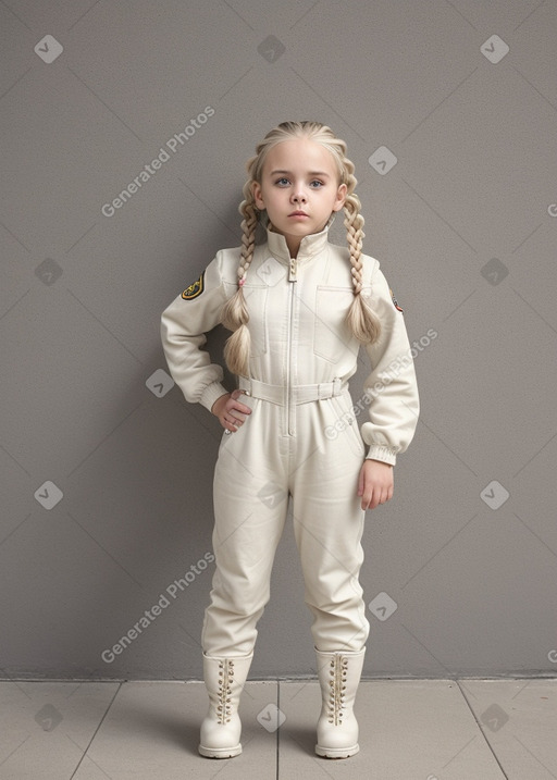 Caucasian child female with  white hair