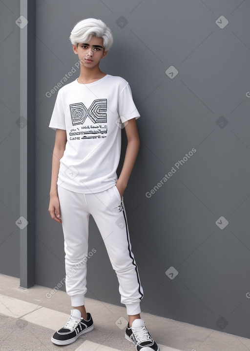 Kuwaiti teenager boy with  white hair