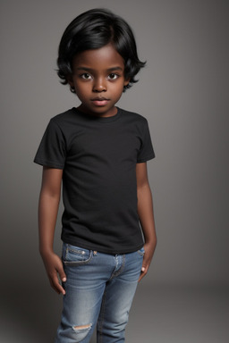 Child male with  black hair