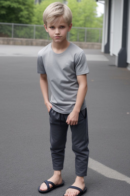 Finnish child boy with  gray hair