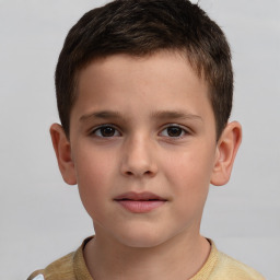 Neutral white child male with short  brown hair and brown eyes