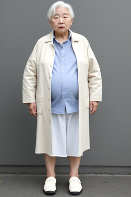 Korean elderly female with  white hair