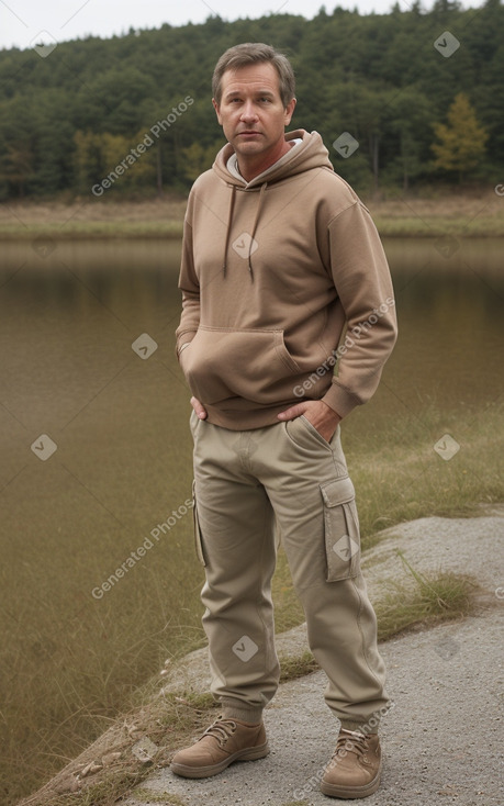 Caucasian middle-aged male with  brown hair