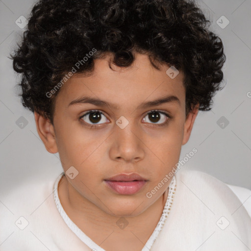 Neutral white child female with short  brown hair and brown eyes