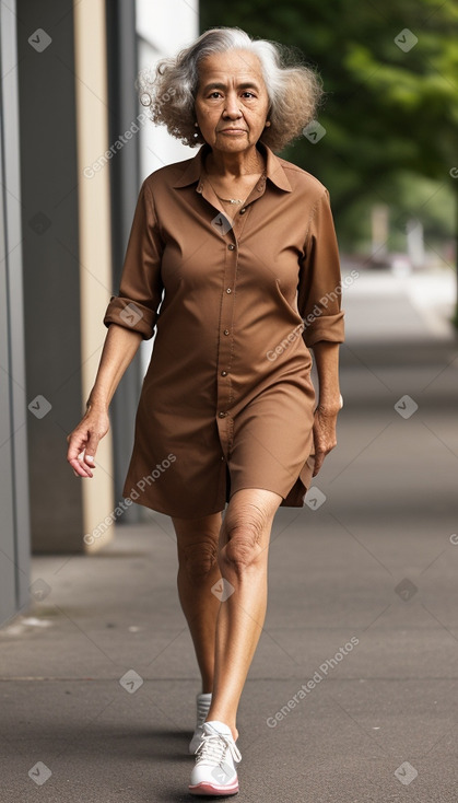 Elderly female with  brown hair