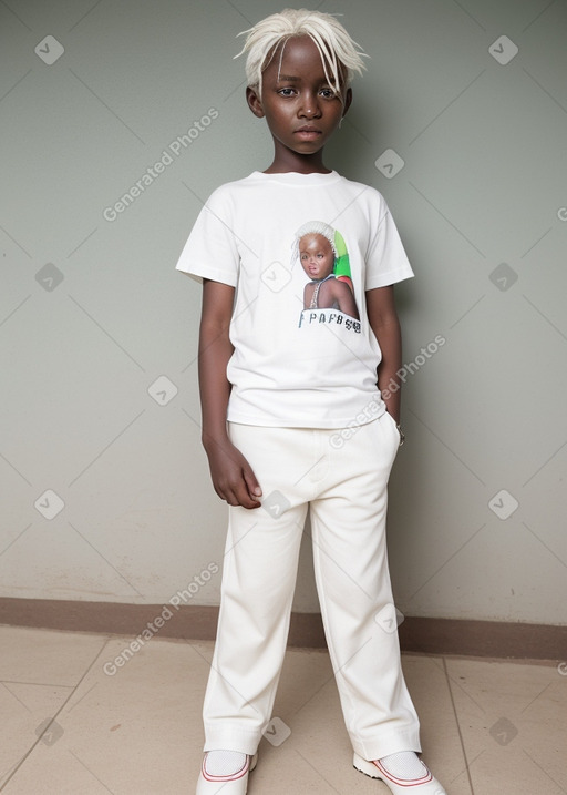 Zambian child boy with  white hair