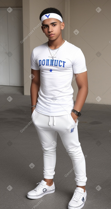 Dominican teenager boy with  white hair