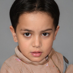 Neutral white child female with short  brown hair and brown eyes