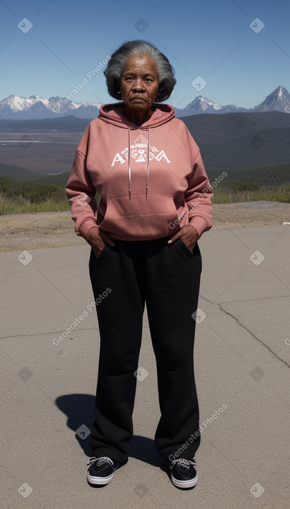 African american elderly female with  black hair