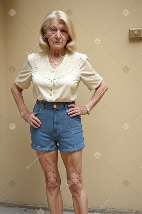 Macedonian elderly female with  blonde hair