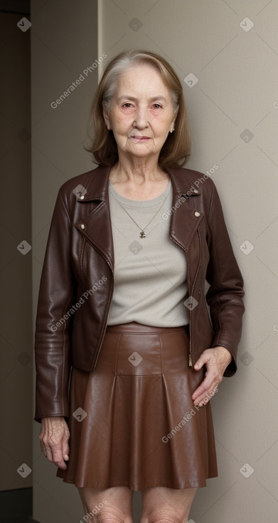 Elderly female with  brown hair