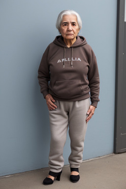 Chilean elderly female with  gray hair