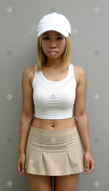 Indonesian adult female with  blonde hair