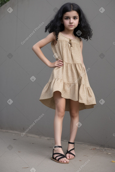 Macedonian child girl with  black hair