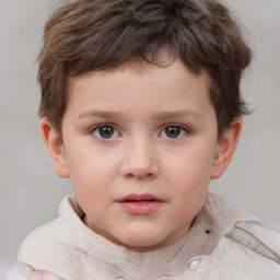 Neutral white child male with short  brown hair and brown eyes